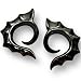 Pair of Black Water Buffalo Horn Hooks - BY21: 12g