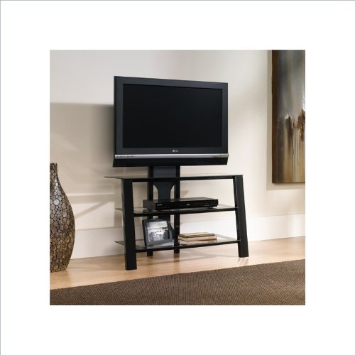 Sauder Mirage Panel TV Stand with Mount - Black On Sale