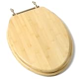 Tools & Hardware : Comfort Seats C1B2E-14BR Deluxe Molded Wood Toilet Seat with Brass Hinges, Elongated, Bamboo
