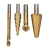 トップ品質4 ピース/セット鋸ドリル穴リーマ面取り カッター ビット傘ドリル ビット ステップ コーン パワー ツール新しい到着最高の価格