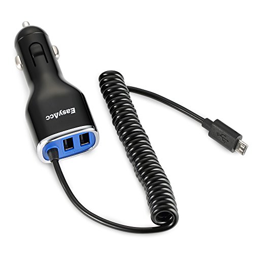 EasyAcc 34W Car Charger 6.8A 2-Port with Coiled Micro USB Cable for Galaxy S7 / S6 Edge / Edge Plus iPhone and more EasyAcc 34W Car Charger 6.8A 2-Port with Coiled Micro USB Cable for Galaxy S7 / S6 Edge / Edge Plus iPhone and more