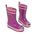 Kidorable Purple Butterfly Natural Rubber Rain Boots w/Pull On Heel Tab