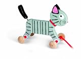 Janod Crazy Tigry Cat Pull Along Wooden Toy