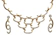 Valentine Gift - Gold Plated Earring and Necklace Sets Cubic Zirconia Handmade Costume Jewelry (kns1427)