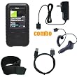 6 Piece Value Combo Accessory Bundle Kit: Black Silicone Skin Case Cover + Car Charger + Travel Charger + USB Data Sync Cable + Armband + Belt Clip for Sony Walkman S615 / S616 Series MP3 Player