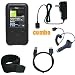 6 Piece Value Combo Accessory Bundle Kit: Black Silicone Skin Case Cover + Car Charger + Travel Charger + USB Data Sync Cable + Armband + Belt Clip for Sony Walkman S615/S616/S618/S716/S718 Series MP3 Player