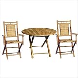 3 Piece Bistro Set with Round Bamboo Table 41Si08CAEuL. SL160 3 Piece Bistro Set with Round Bamboo Table
