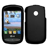 iFase Brand LG 800G Cell Phone Rubber Black Protective Case Faceplate Cover ....