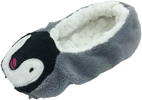 Gripeeze Toddlers and Kids Fun Animal Booties Slippers Fox, Bear, Beaver, Owl, Raccoon, Penguin, and Rabbit (Medium, Penguin)