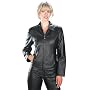 Black Designer Womens Short Zipper Leather Jacket