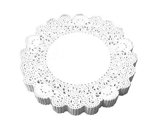 Omin White Round Paper Doilies Lace Design 8 Inch Pack of 250