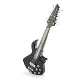 Novelty Black Mini Rock And Roll Electric Guitar Shape Cigarette Cigar Smoking Pipe Butane Lighter With Flashing Colorful Rainbow LED