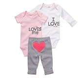 Carter's Pink & White Love 3-pc. Bodysuit Set