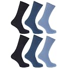 FLOSO® Mens Ribbed 100% Cotton Socks (Pack of 6)