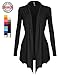 DRSKIN Women's Open - Front Long Sleeve Knit Cardigan (Cardigan Black, 3XL)