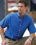 Harriton-Adult Short-Sleeve Oxford with Stain Release~French Blue~Adult-2X