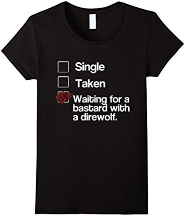 Women's Waiting For a Bastard With a Direwolf TShirt Medium Black