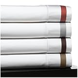 Pinzon Hotel Banded 300-Thread-Count Egyptian Cotton Sateen Full Sheet Set, Loden