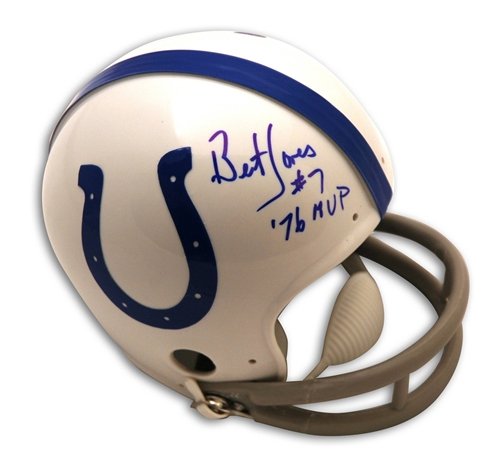 Bert Jones Autographed/Hand Signed Baltimore Colts Mini Helmet inscribed MVP 76