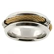 Stainless Steel Ring Band 316L Gold Cable Rounded Polish Finish 8mm Width Size: 10 by Bucasi FREE SHIPPING