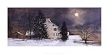 IMAGE OF A Cold Night FINEST BRAND CANVAS Print With Added Heavy BRUSHSTROKES Ray Hendershot 28x14