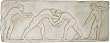 Greek Wrestlers Fighting Long Wall Relief