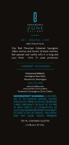 2011 Convergence Zone Cellars 'Squall Line' Cabernet Sauvignon, Red Mountain 750 mL