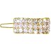 1/2 X 1 1/8 Curved Rectangular Rhinestone Barrette with Ab Center Row In Crystal with Gold Finish