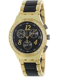 Swatch YCG405G dreamnight yellow black dial metal strap unisex watch NEW