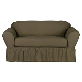 Simply Shabby Chic® Cotton Duck Loveseat Slipcover - Brown