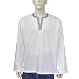 Mens Embroidered Kurta Casual Cotton Shirt India Chest 42 inches