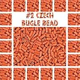 Bugle Beads Size 2 Czech Opaque (a full one hank pack) over 100 colors available individually!, Orange