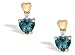 14K Yellow Gold Heart Created Alexandrite and Diamond Earrings