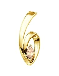 18K Yellow Gold Marquise Cut Golden Topaz Pendant -- LIFETIME WARRANTY