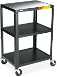 Bretford A2642 5-In-1 Adjustable Audio Visual Cart, 24w x 18d x 26 - 42h, Black