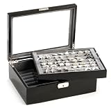 Deluxe Cufflinks Collector's Storage Case Black Oak