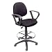 Boss Drafting Stool with Foot Ring And Loop Arms, Black