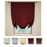 Roll-Up Shade Hotel Stripe Insulated Thermal Blackout Window Shade 63"L-BURGANDY - TUB
