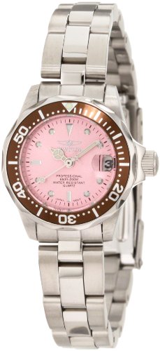 Invicta Women's 11443 Pro Diver Mini Pink Dial Stainless Steel Watch