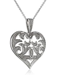 Sterling Silver Heart Pendant Necklace (1/6 cttw, I-J Color, I2-I3 Clarity), 18"