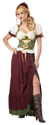California Costumes Women's Renaissance Wench Adult, Burgundy/Green, Large