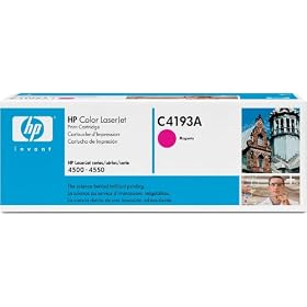 Hp Hewlett Packard color laserjet 4500 4500N 4500DN 4500DTN 4550N 4550 4550DN 4550DTN colour laser printer toner cartridge C4193A Magenta / Red