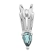 14K White Gold Aquamarine and Diamond Pendant