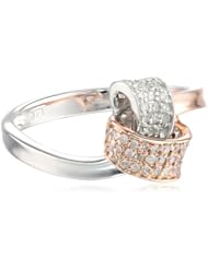 10K White Gold Rose Gold Love Knot Diamond Ring (1/5 Cttw, I-J Color, I2-I3 Clarity)