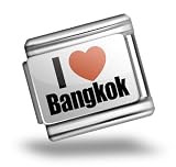 Italian Charms Original "I Love Bangkok" region: "Thailand, Asia" Bracelet Link