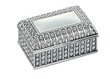 Personalized Antique Style Silver Plated Jewelry Box with Free Engraving & Shipping