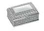 BEADED ANTIQUE RECT. BOX, SILVER PLATED.