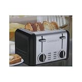 Cuisinart Brushed Stainless Steel Classic 4-Slice Toaster with Black Siding & Chrome Accents