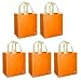 Reusable Grocery Tote Bags 5 Pack, Orange Contrast Trim Combo