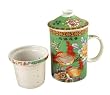 Oriental Tall Tea Cup with Filter - Chinese Birds